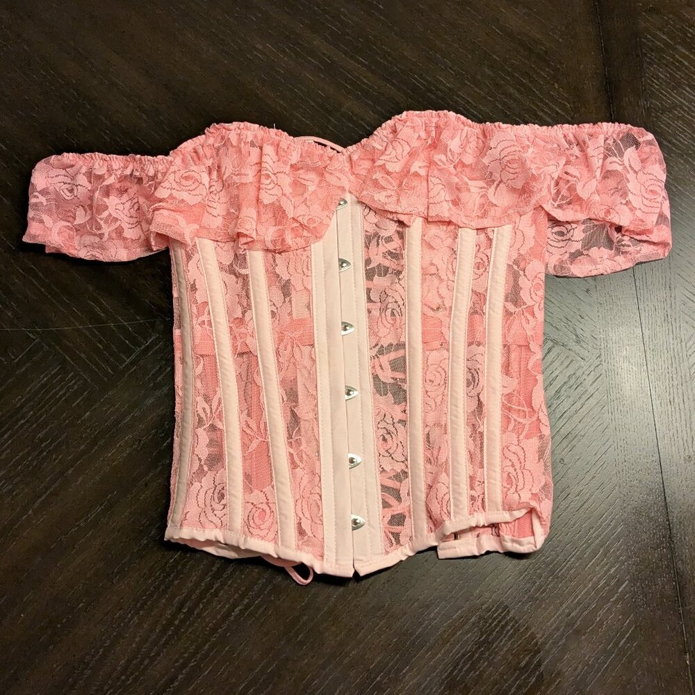 Daisy Corsets Baby Pink Lace Corset Top – Size Medium, Never Worn